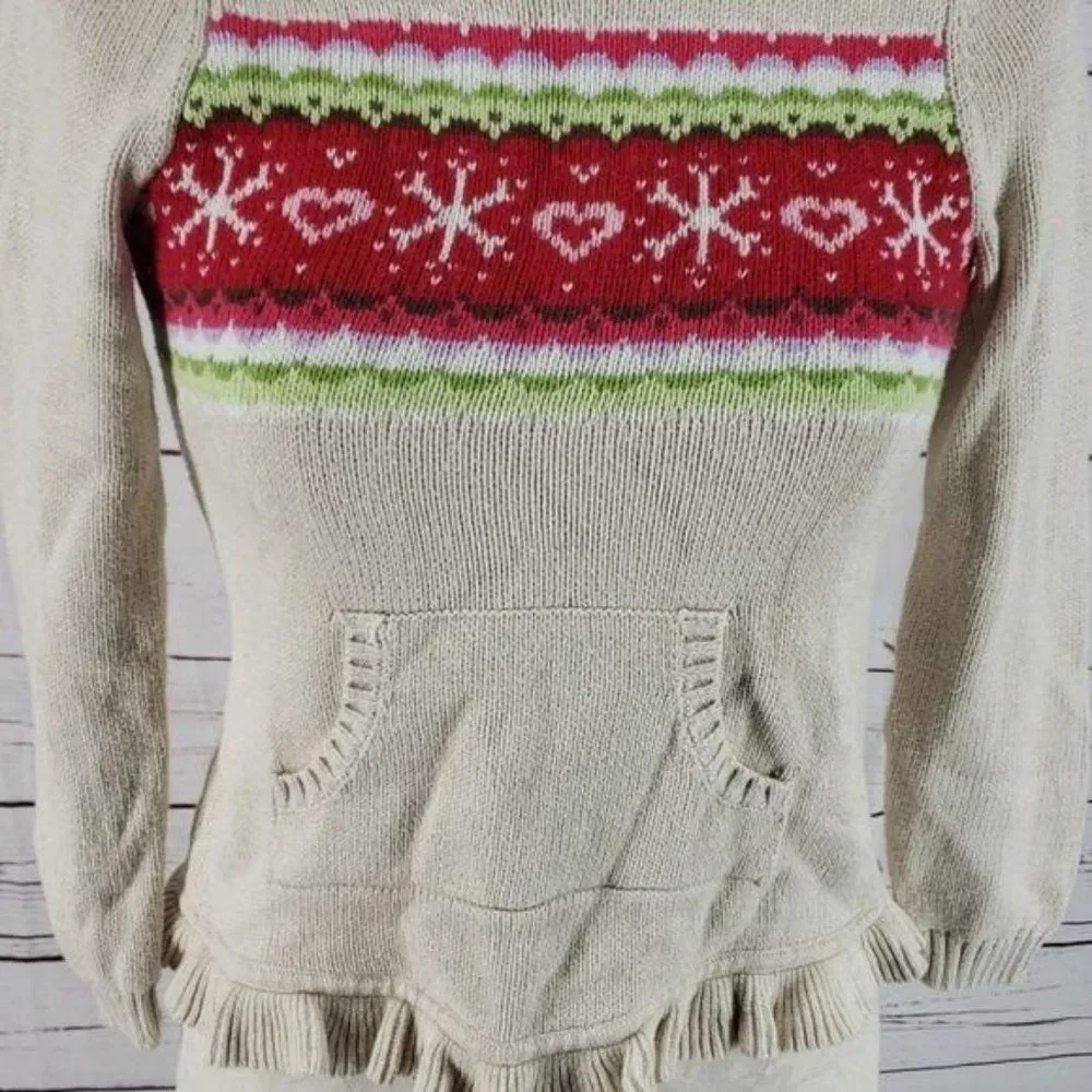 Gymboree Girls‎ Tan Turtle Neck Pullover Winter Tan Christmas Sweater Size 7/8